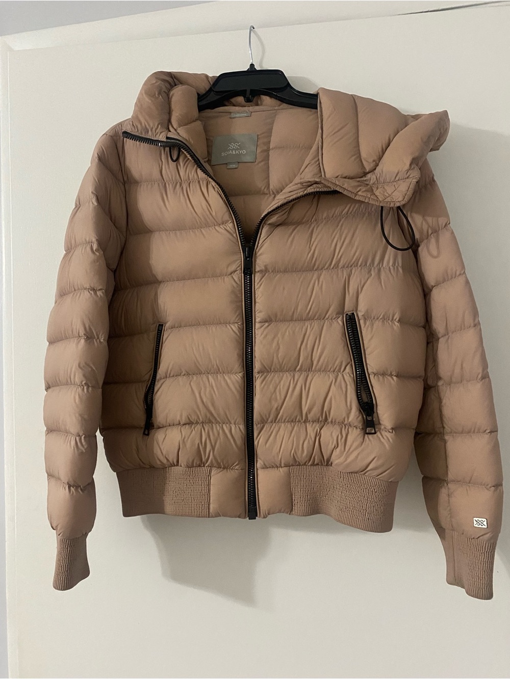 Soia & Kyo Taupe Tan Quilted Puffer Jacket